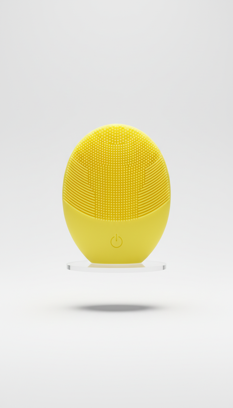 Sunny yellow mini facial cleansing brush