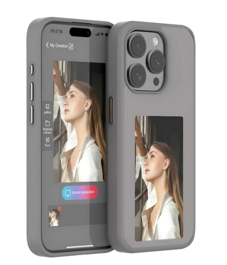 E-Ink Display Phone Case – Customizable Notifications & Artwork Screen