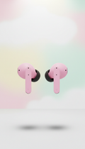 Bubblegum pink wireless earbuds