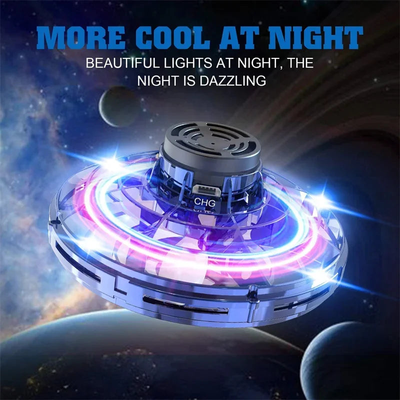 LED UFO Flying Spinner Toy – Hand-Controlled Mini Drone for Kids & Adults