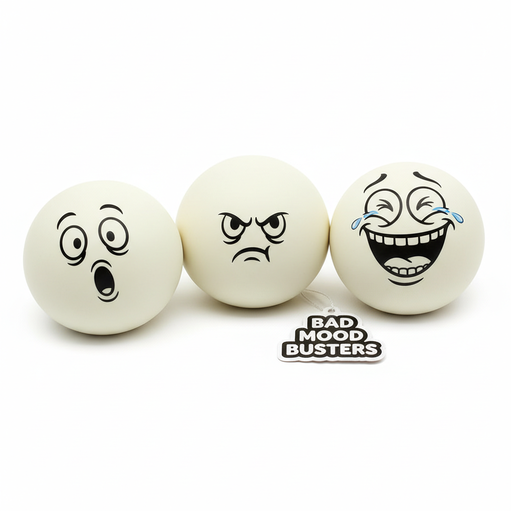 Funny Stress Ball Set 3pc Novelty Faces