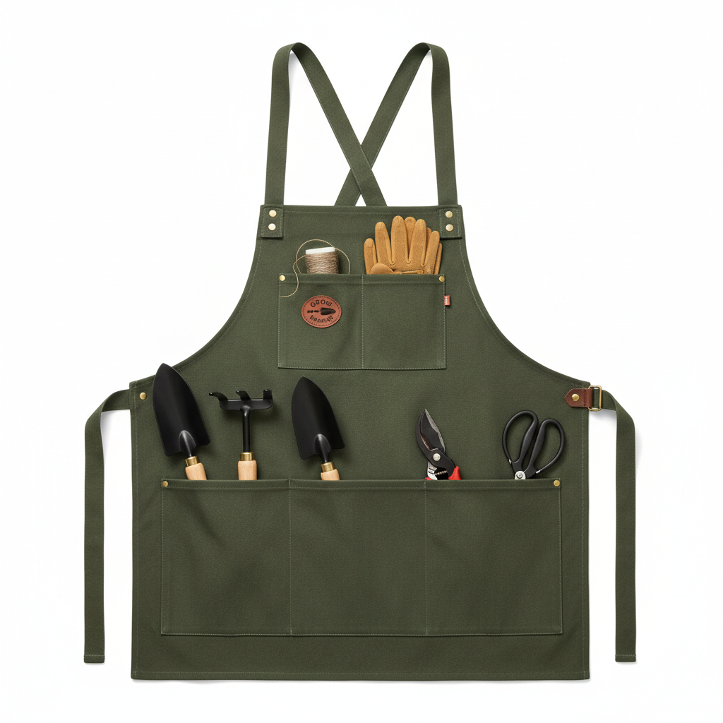 Canvas Garden Apron with Tool Pockets