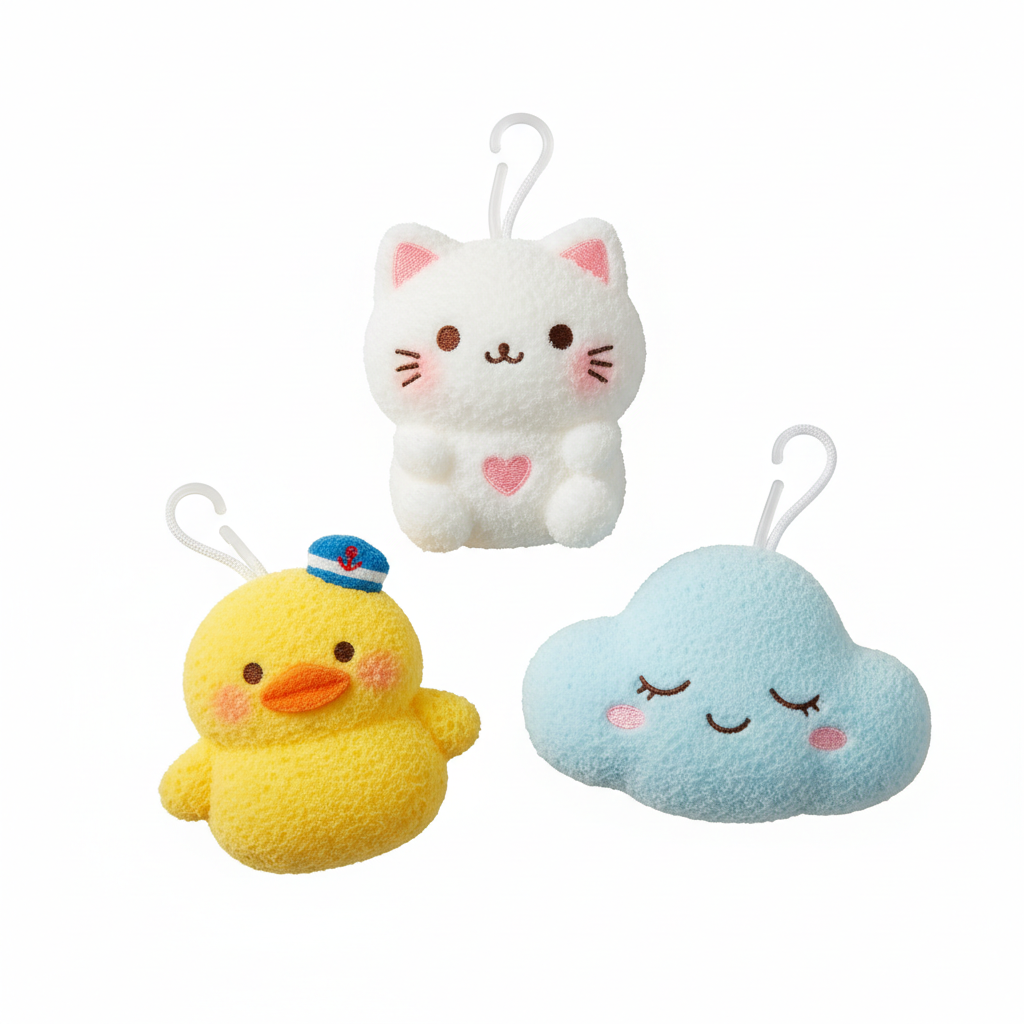Kawaii Bath Sponge Set