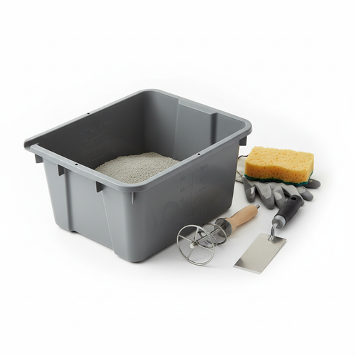Grout Mixing Container with Measurements