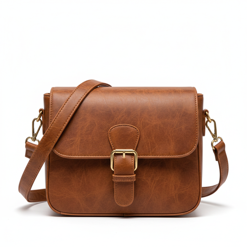 Vintage Leather-Look Satchel Bag