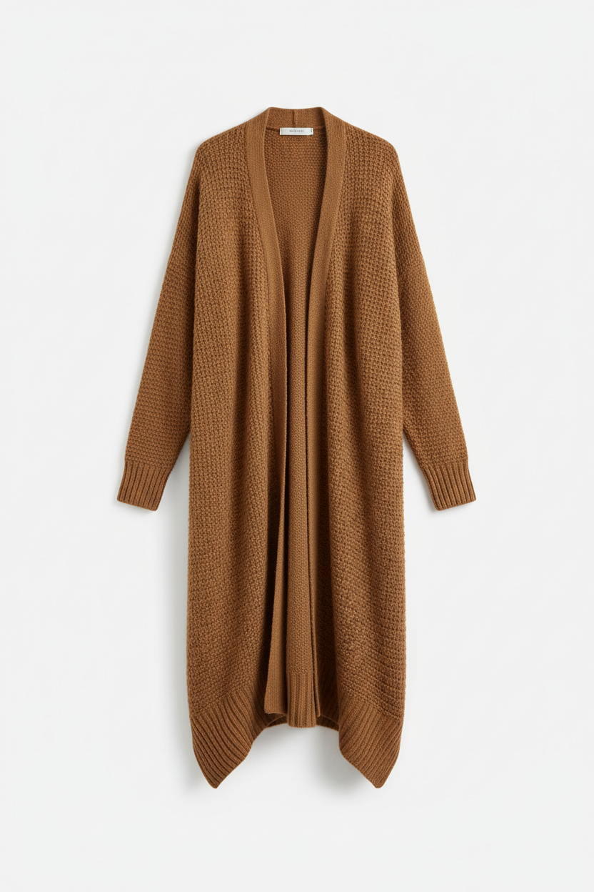 Women's Long Open-Front Knit Cardigan