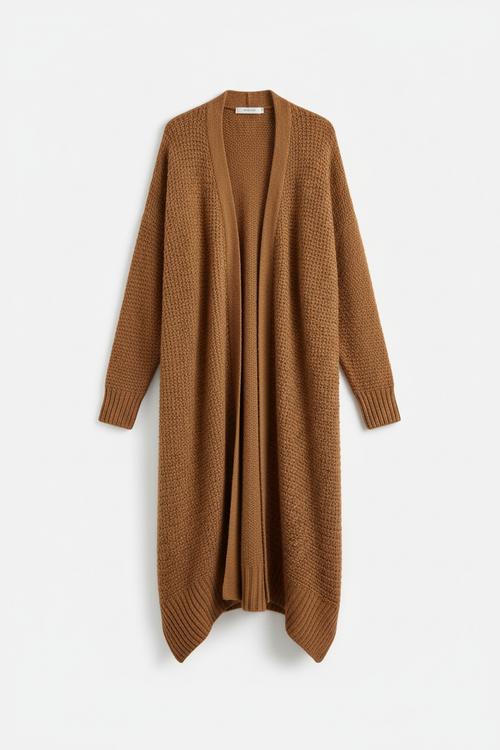 Women's Long Open-Front Knit Cardigan