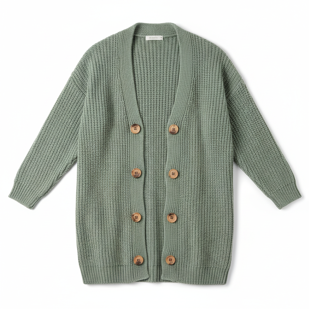 Aesthetic Ribbed Knit Cardigan
