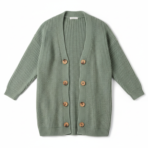 Aesthetic Ribbed Knit Cardigan