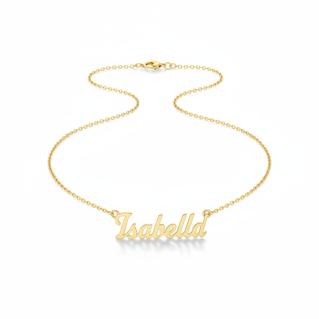 Personalized Name Necklace Gold Cursive