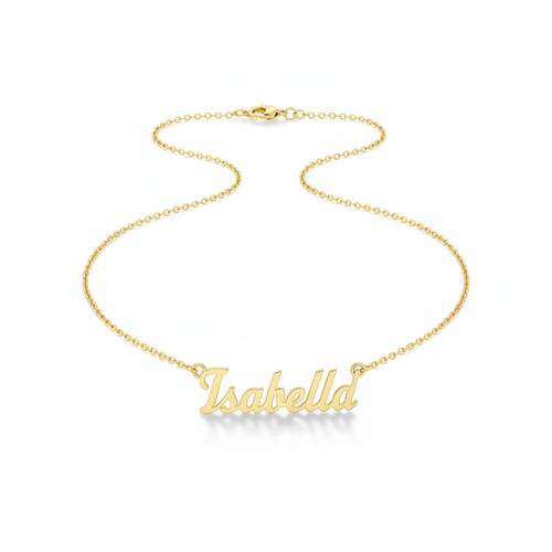 Personalized Name Necklace Gold Cursive