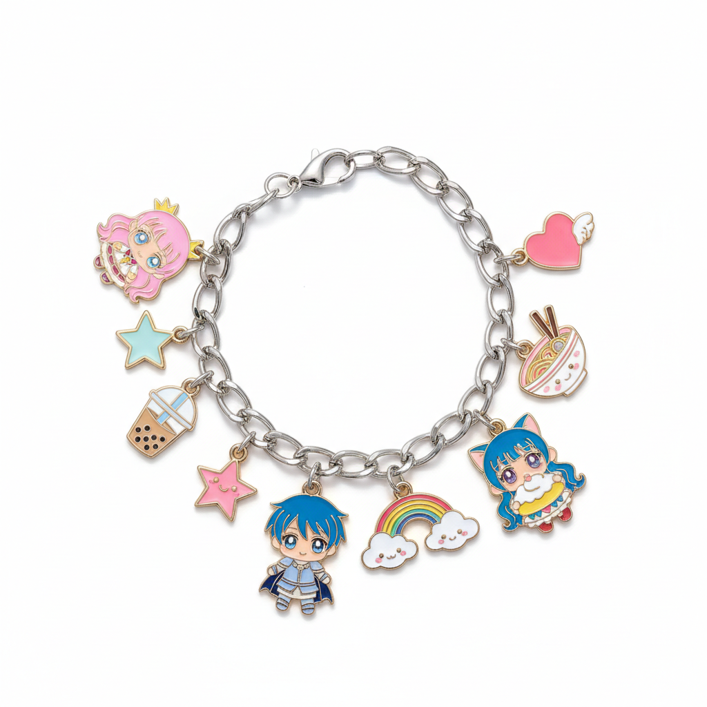 Anime Character Enamel Charm Bracelet