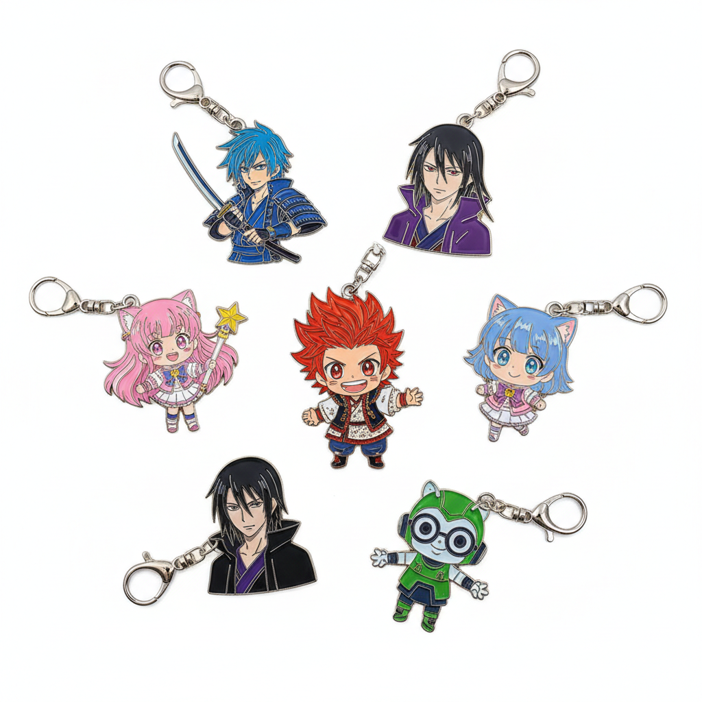 Anime Enamel Keychain Set
