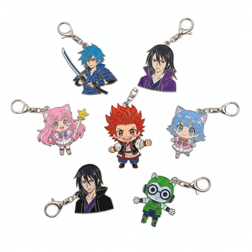 Anime Enamel Keychain Set