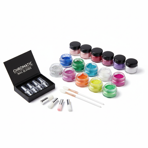 Nail Glitter & Chrome Powder Set