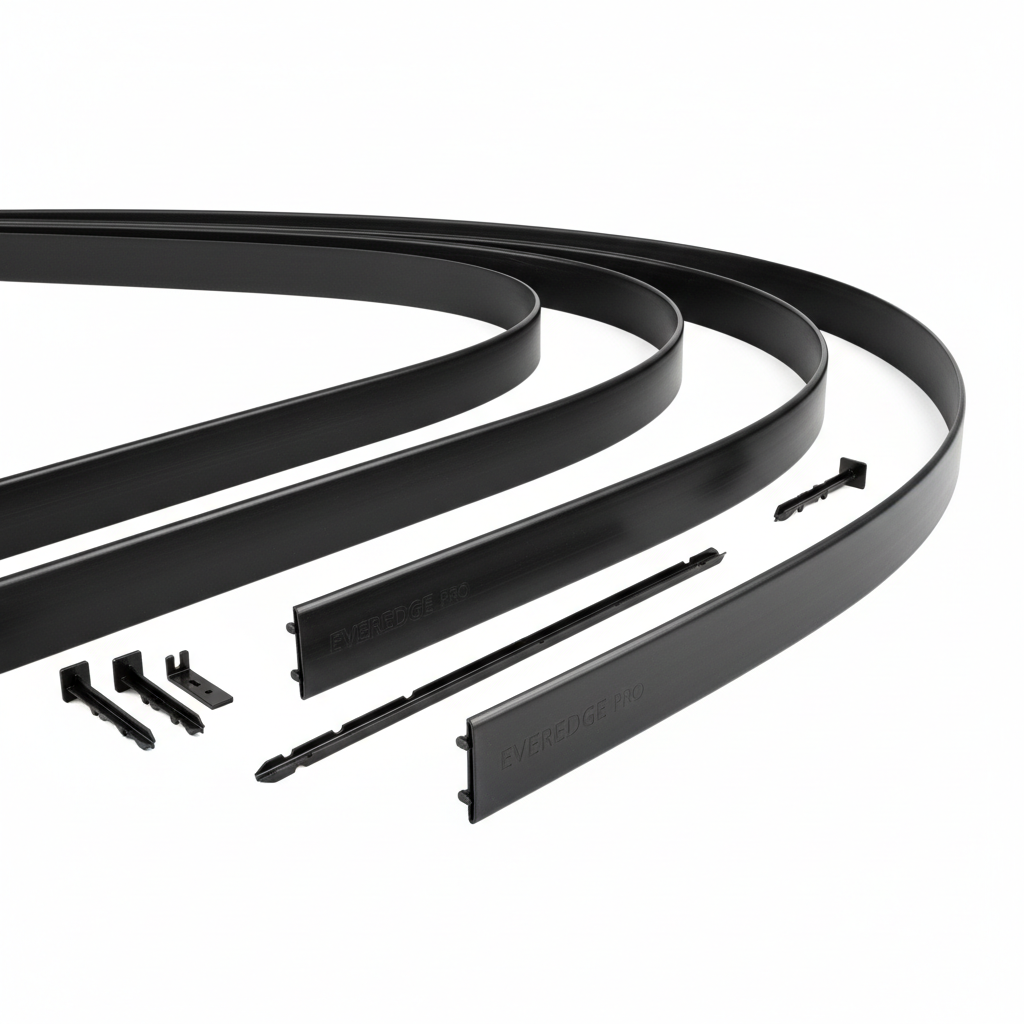 Black Plastic Garden Edging Border 20-Foot