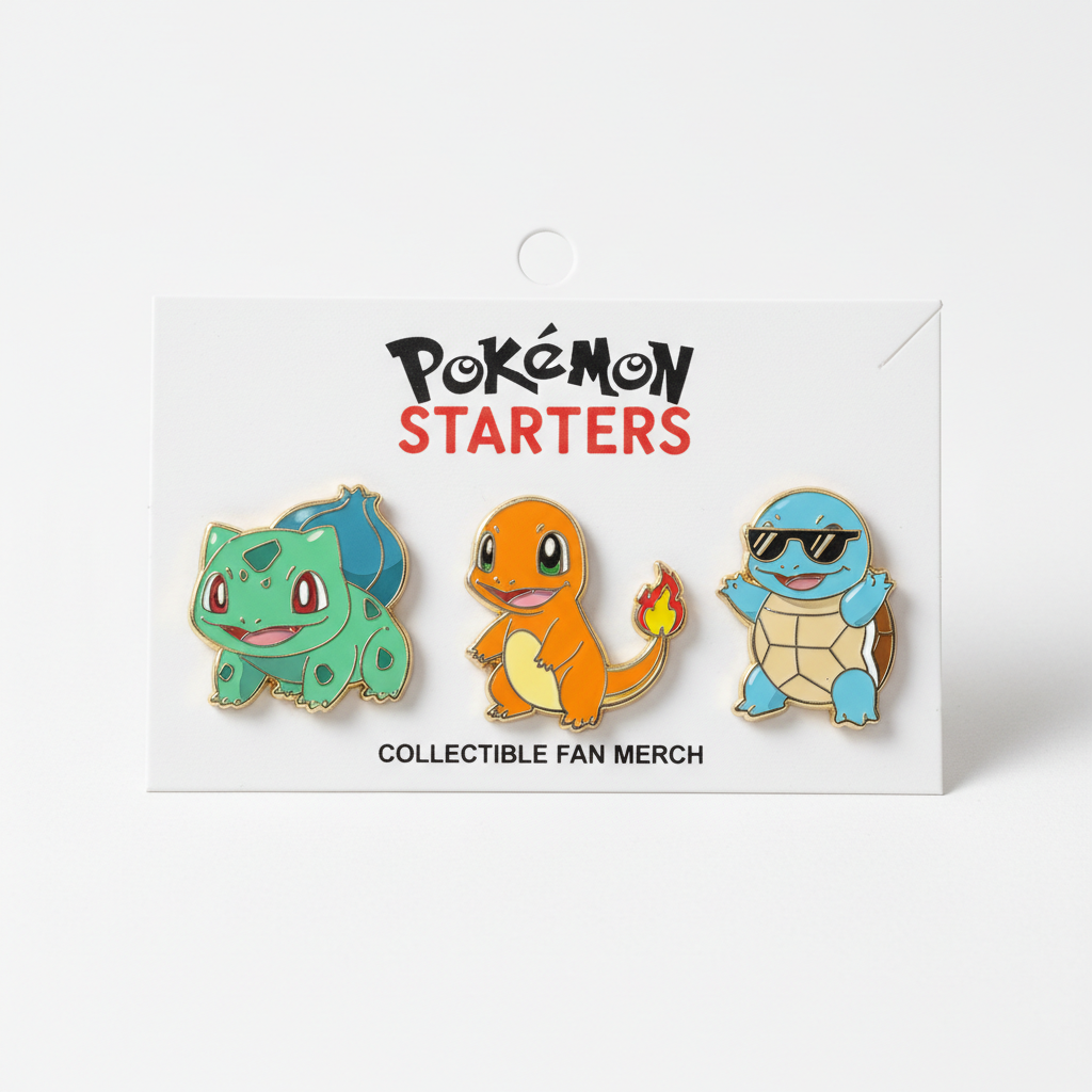 Pokémon Starter Enamel Pin Set 3pc