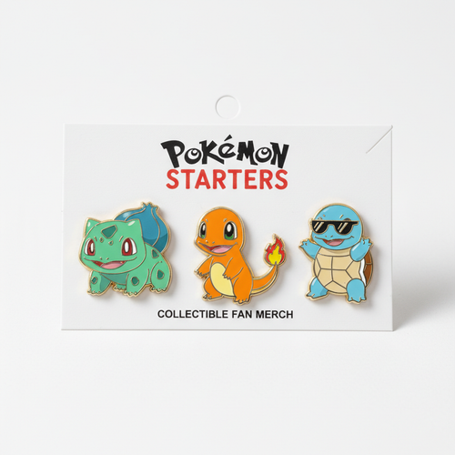 Pokémon Starter Enamel Pin Set 3pc