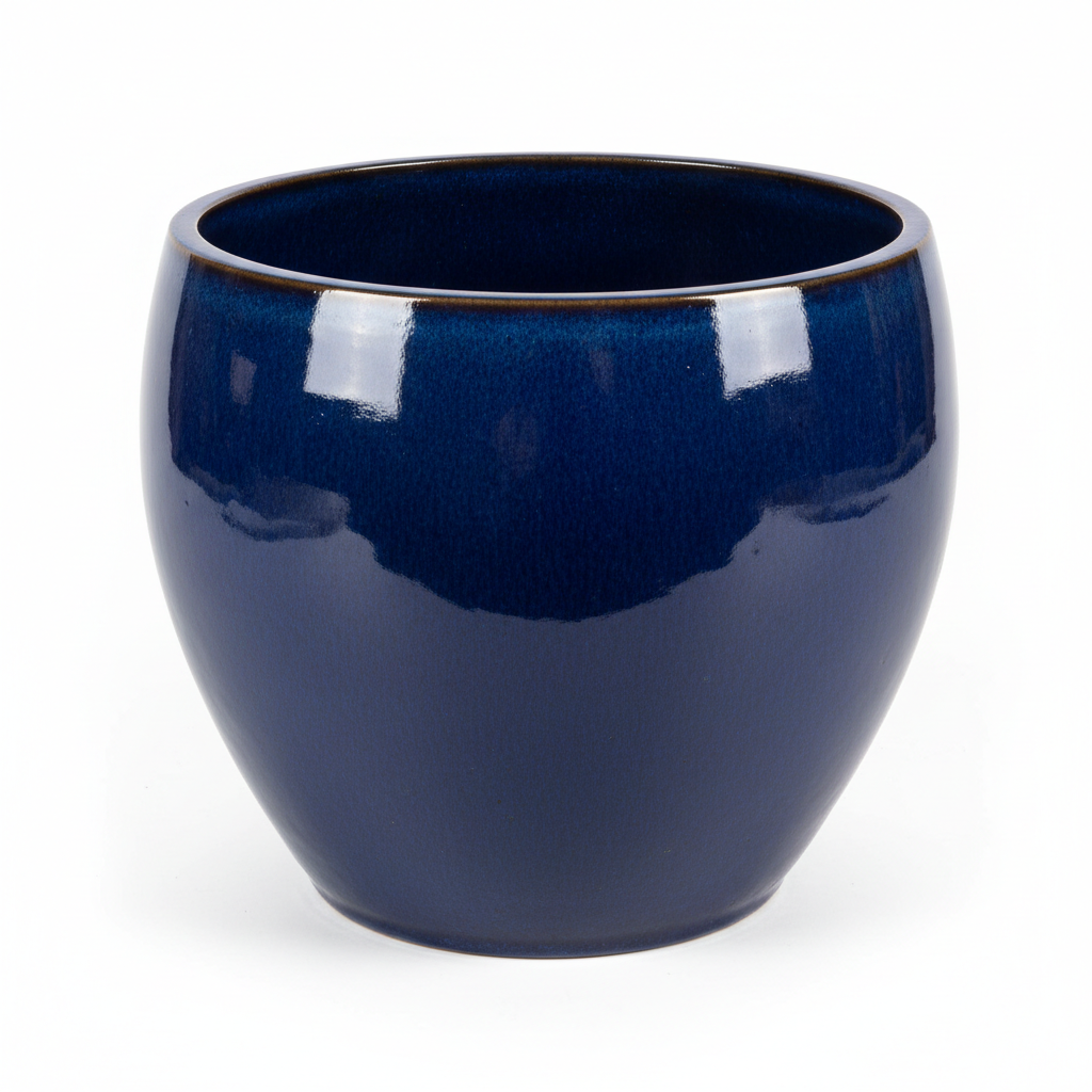 Large Glazed Ceramic Outdoor Planter 12-Inch