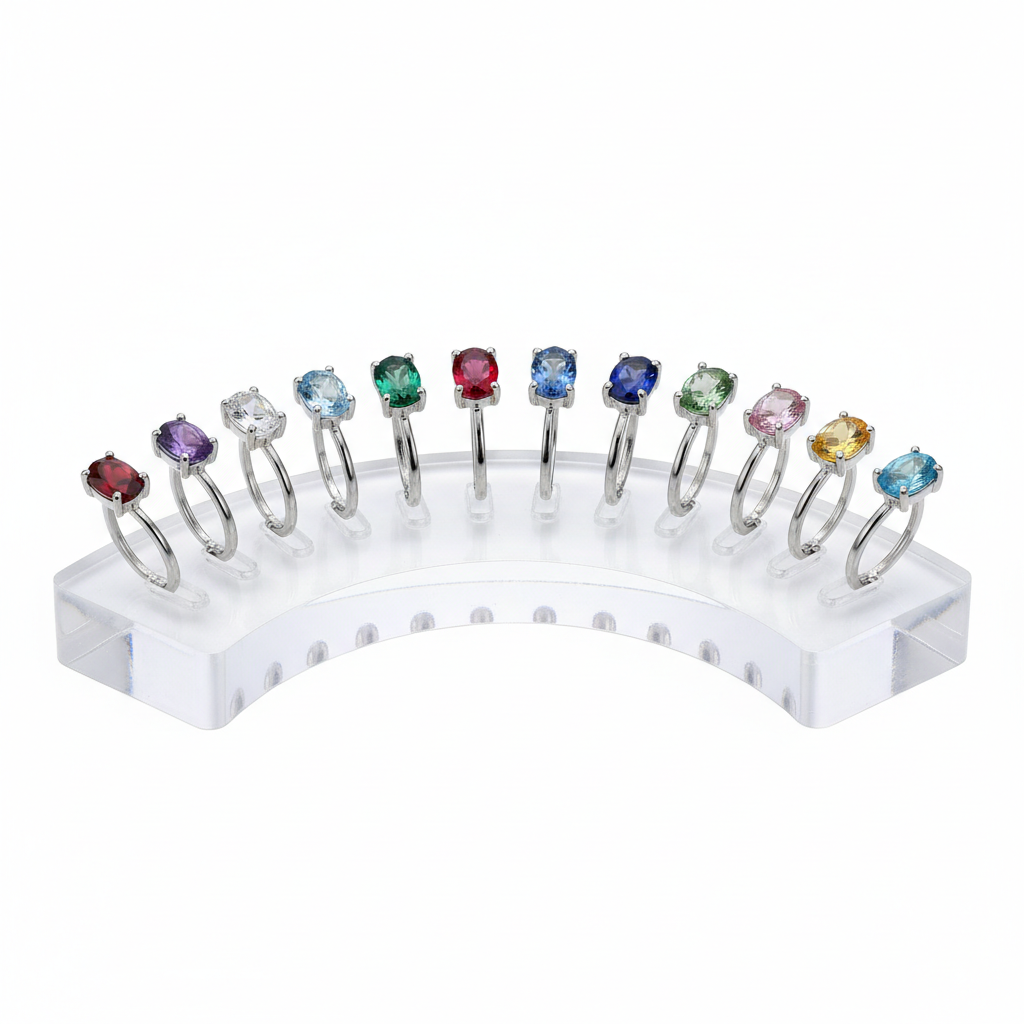 Crystal Birthstone Ring Set 12pc