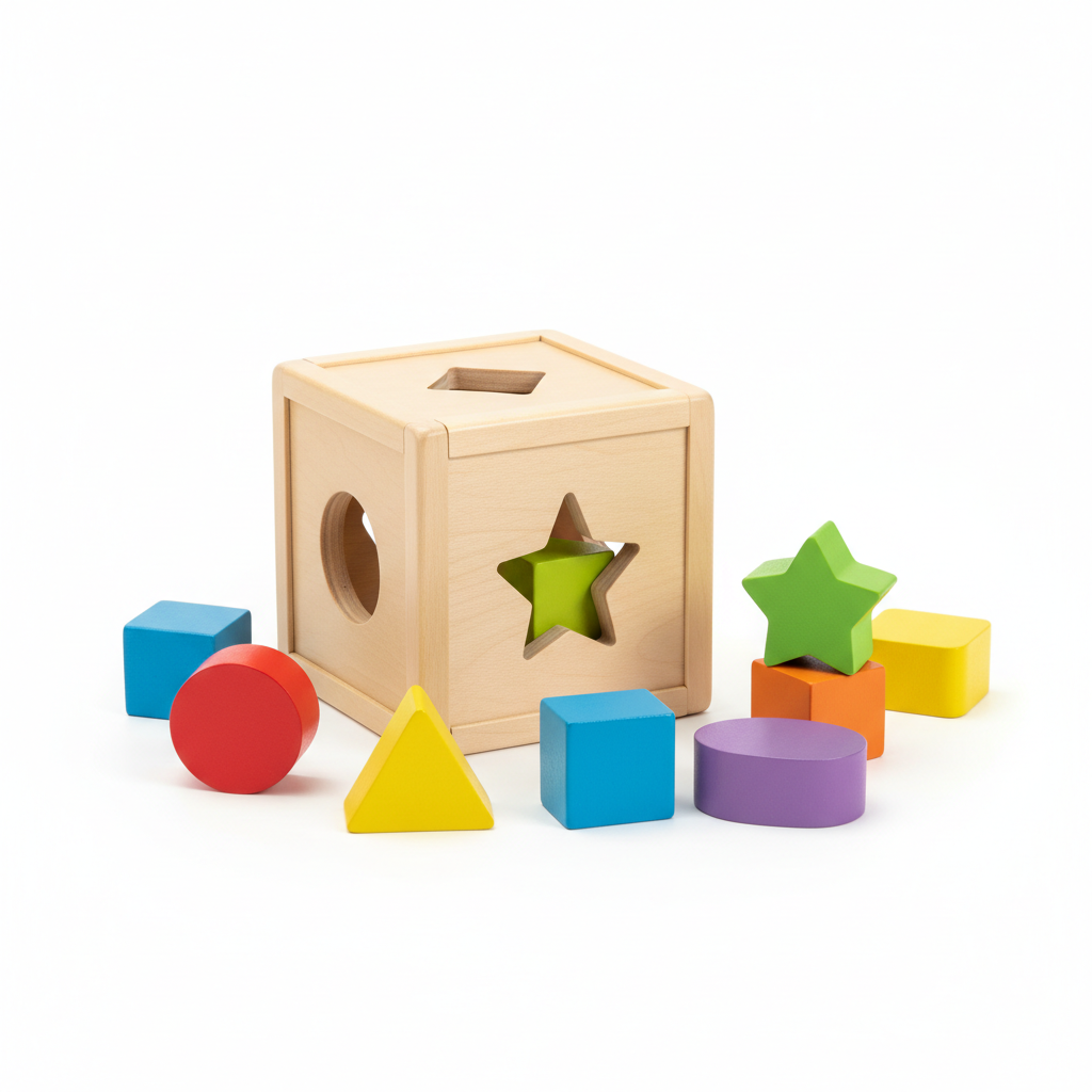 Baby Wooden Shape Sorter Cube Toy