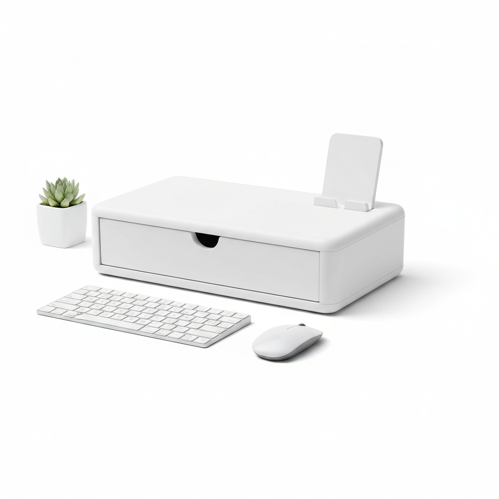 Wooden Monitor Stand Riser with Storage Drawer