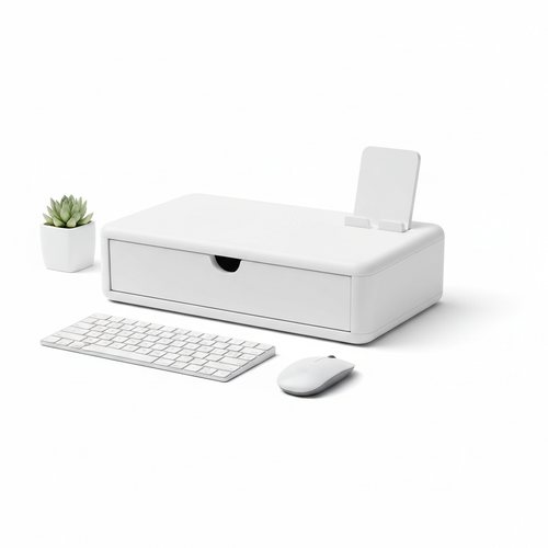 Wooden Monitor Stand Riser with Storage Drawer