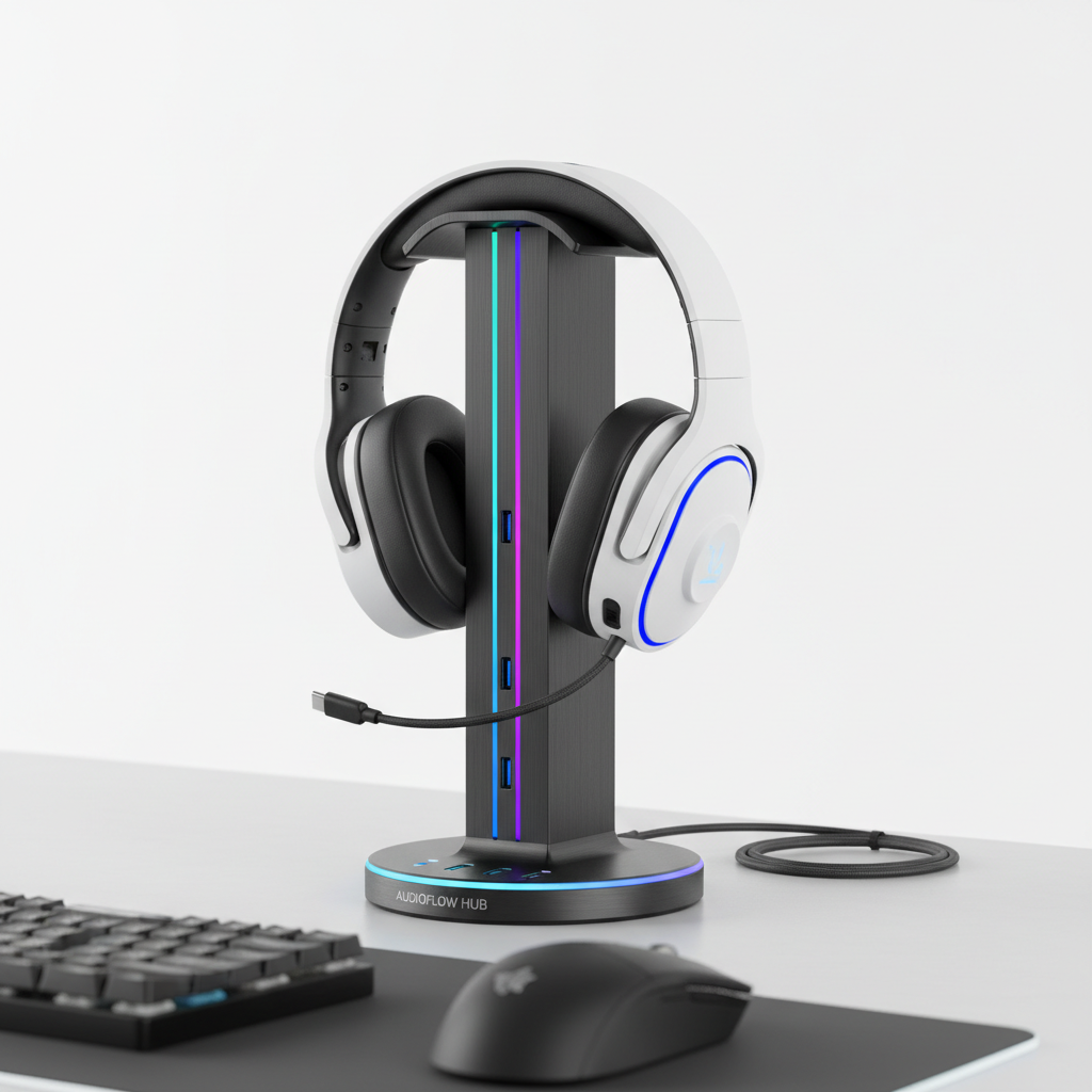 Gaming Headset Stand with USB Hub