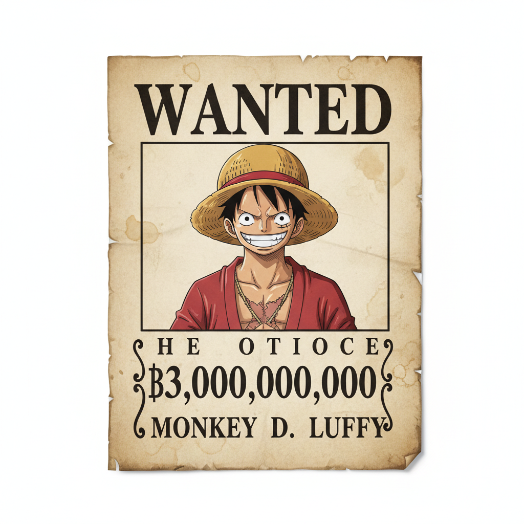 One Piece Wanted Poster Detail