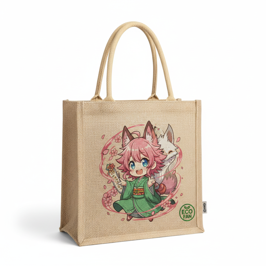 Anime Natural Jute Tote Bag