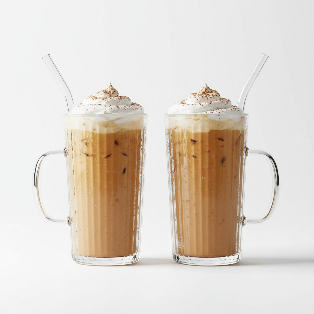 Iced Coffee Glass Cup Set 2pc