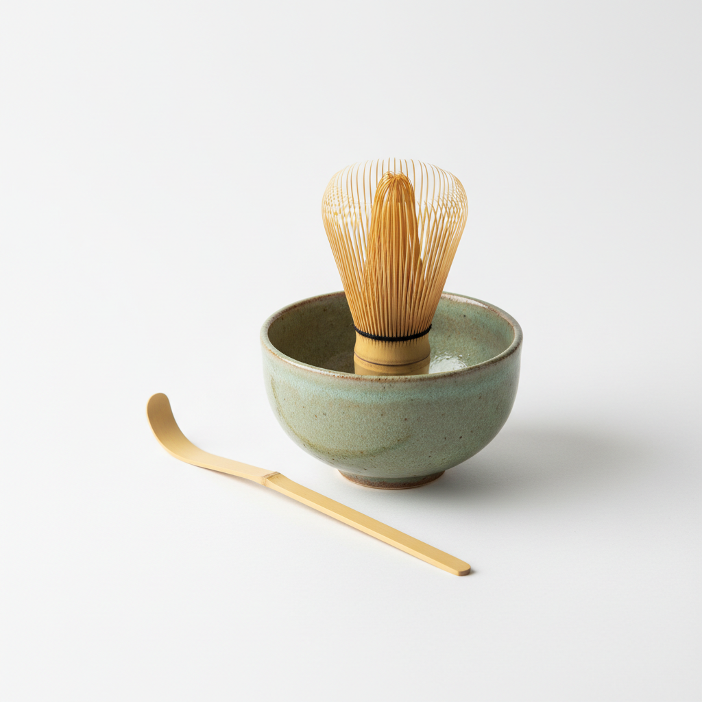Matcha Whisk & Ceramic Bowl Set