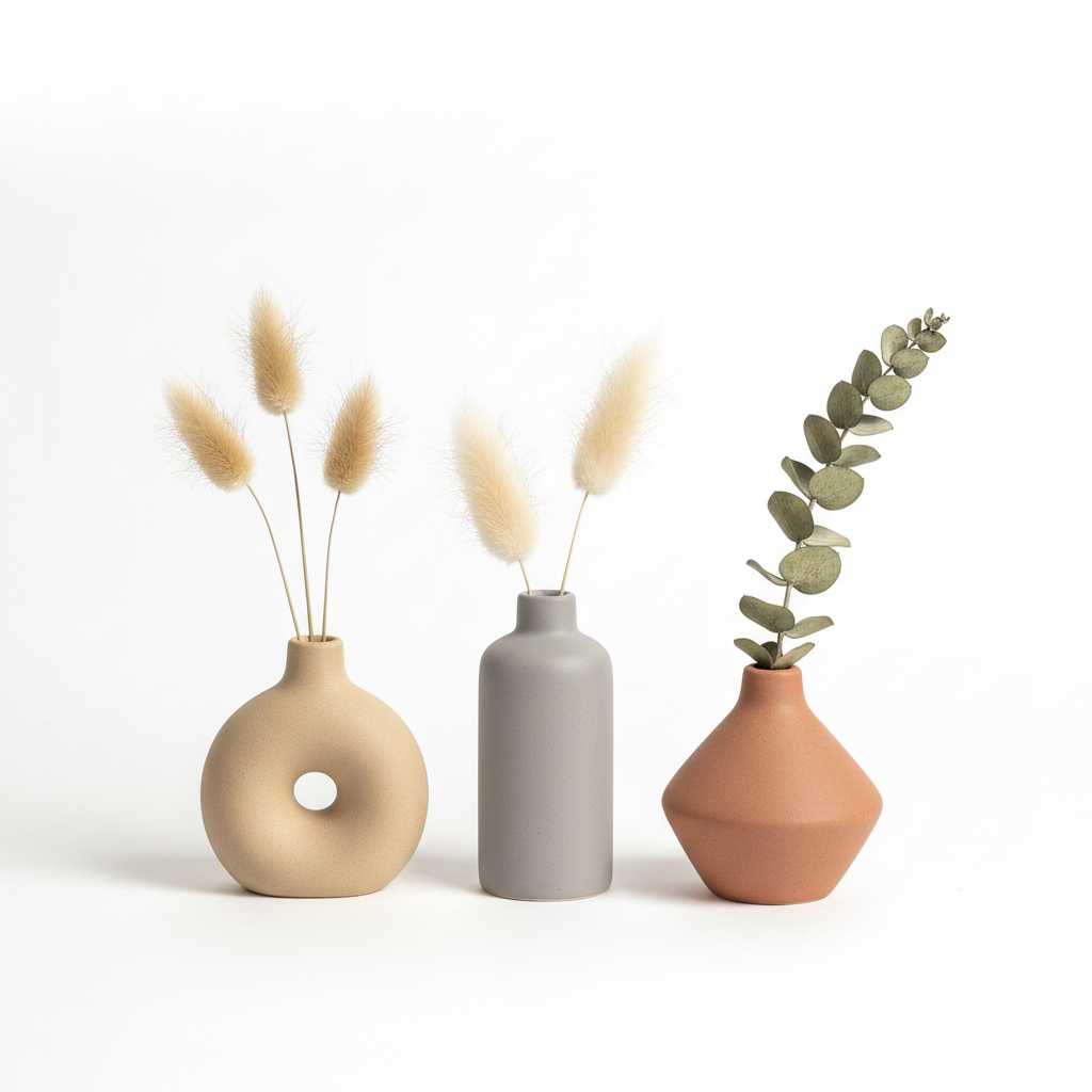 Ceramic Bud Vase Set 3pc