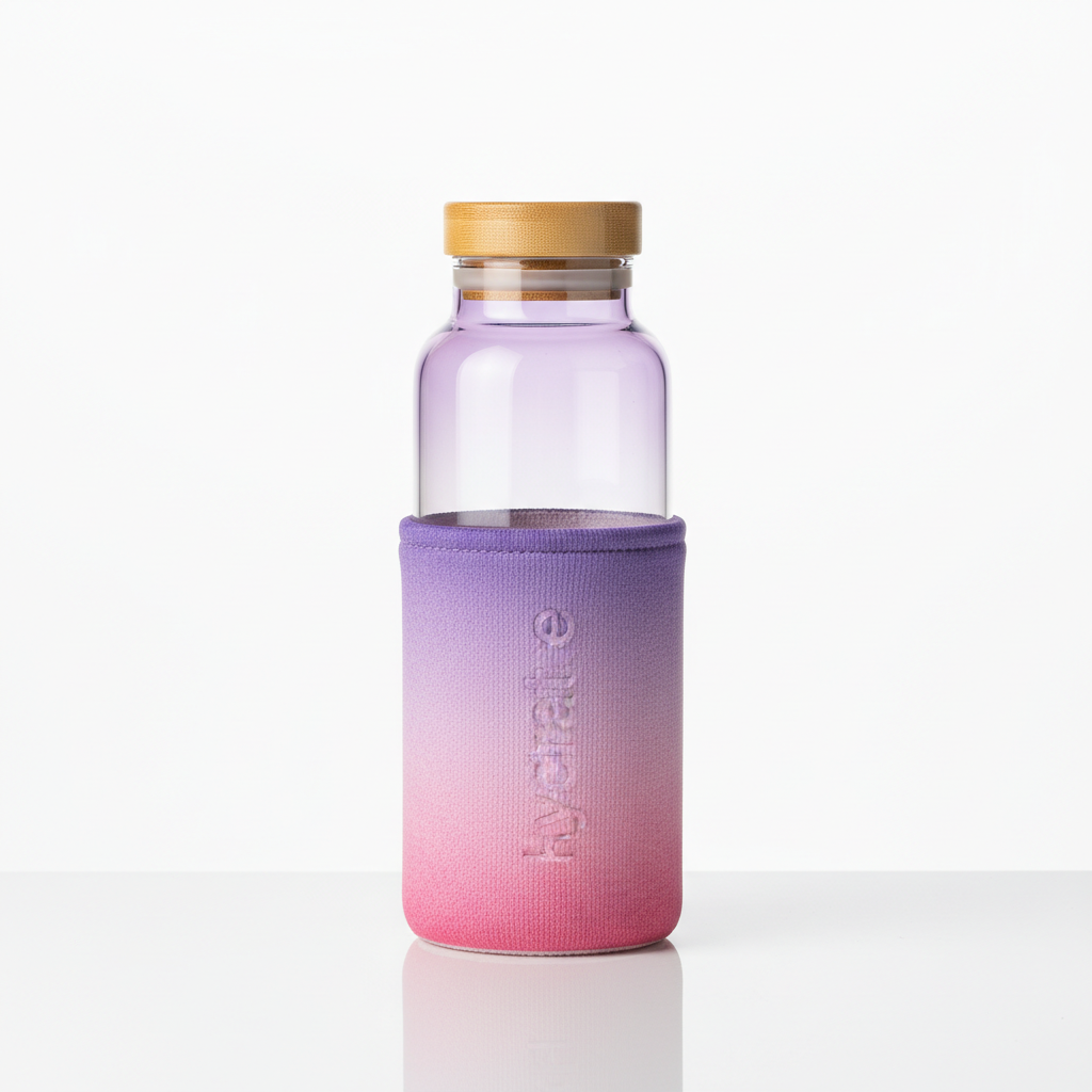 Gradient Color Glass Water Bottle 20oz