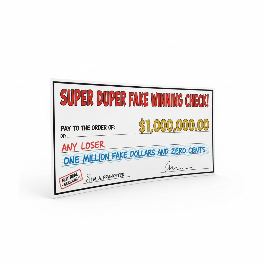 Fake Million Dollar Novelty Check