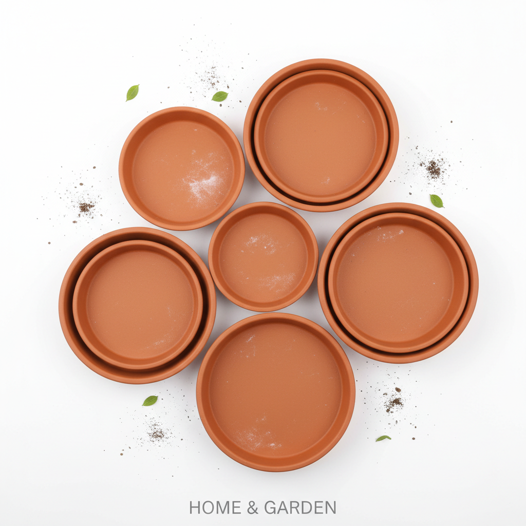 Terracotta Plant Pot Saucers Set of 5
