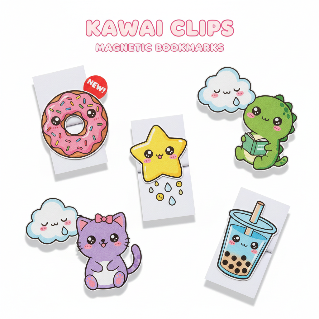 Kawaii Magnetic Bookmark Set