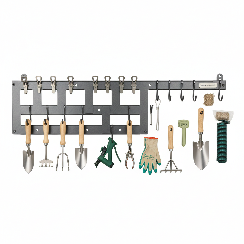 Wall Mount Garden Tool Organizer Rack