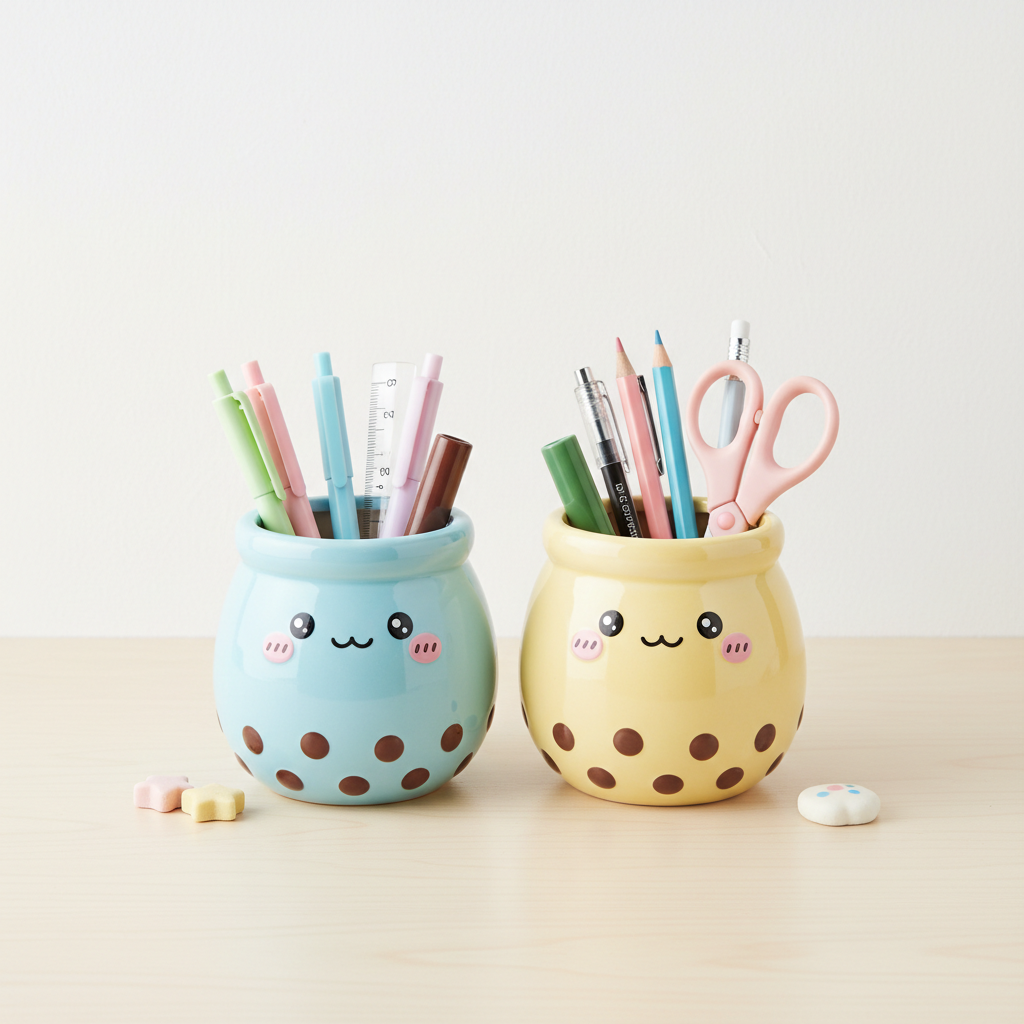 Kawaii Pen Cup Set
