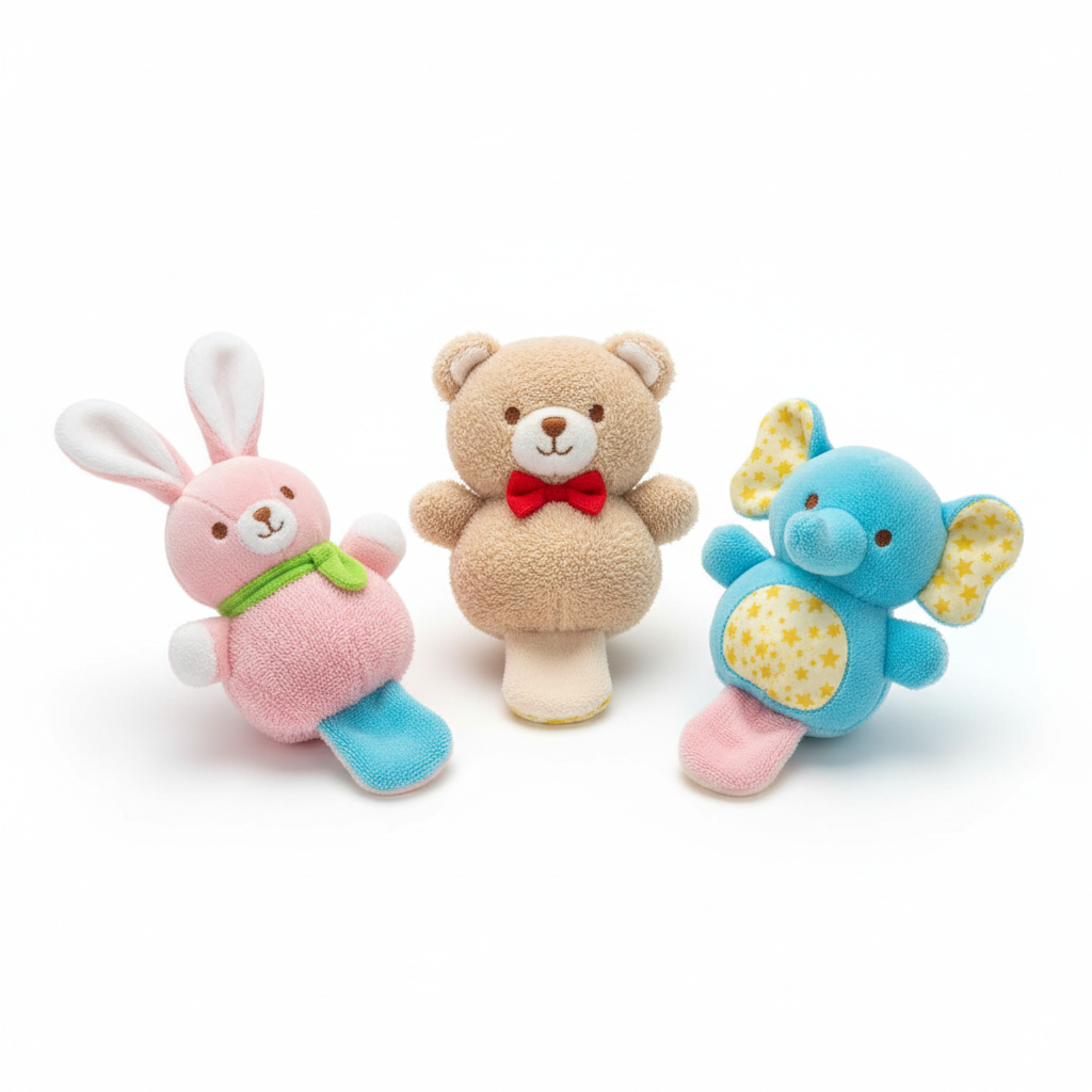 Baby Soft Plush Rattle Set 3pc