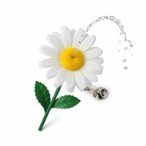 Prank Squirting Flower Lapel Pin