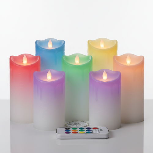 Flameless LED Color Changing Candles Set 6pc
