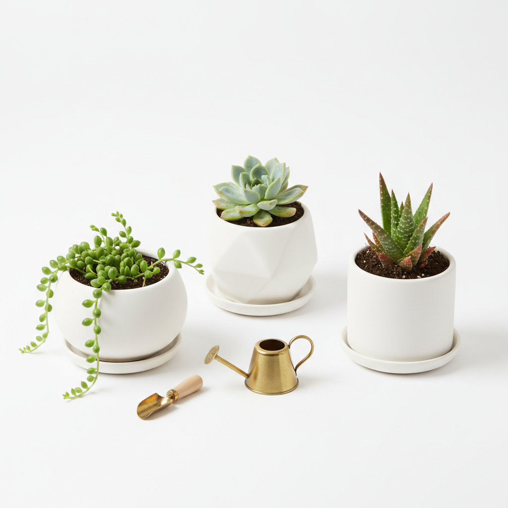 Small Ceramic Succulent Planter Set of 4