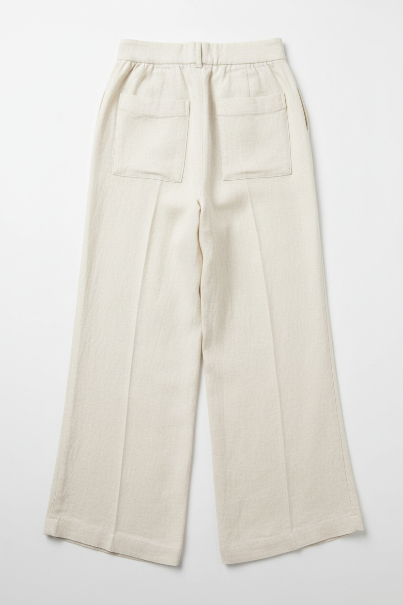 Women's High Waist Wide Leg Linen Trousers