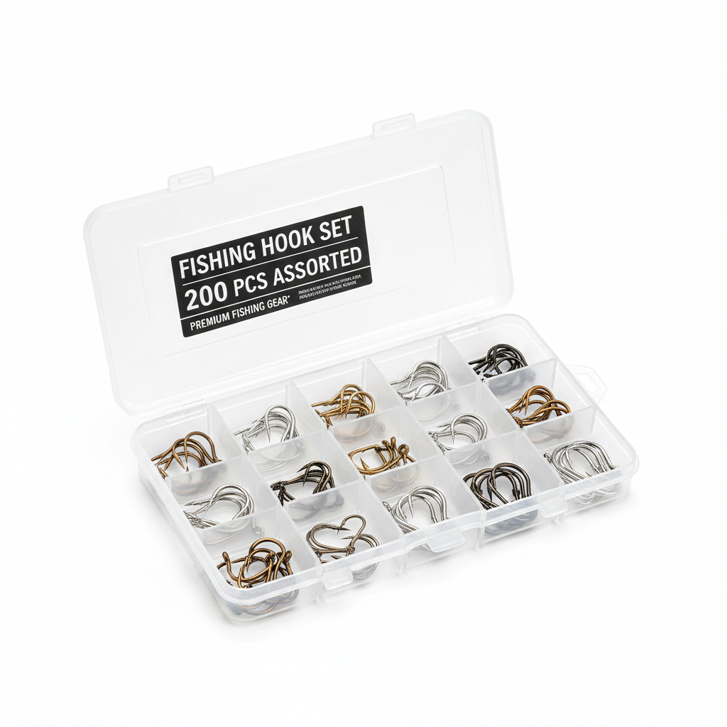 Fishing Hook Set 200pc Assorted