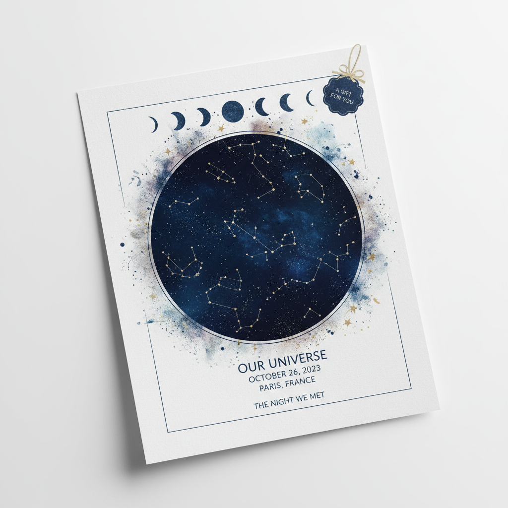 Custom Star Map Print Personalized Night Sky