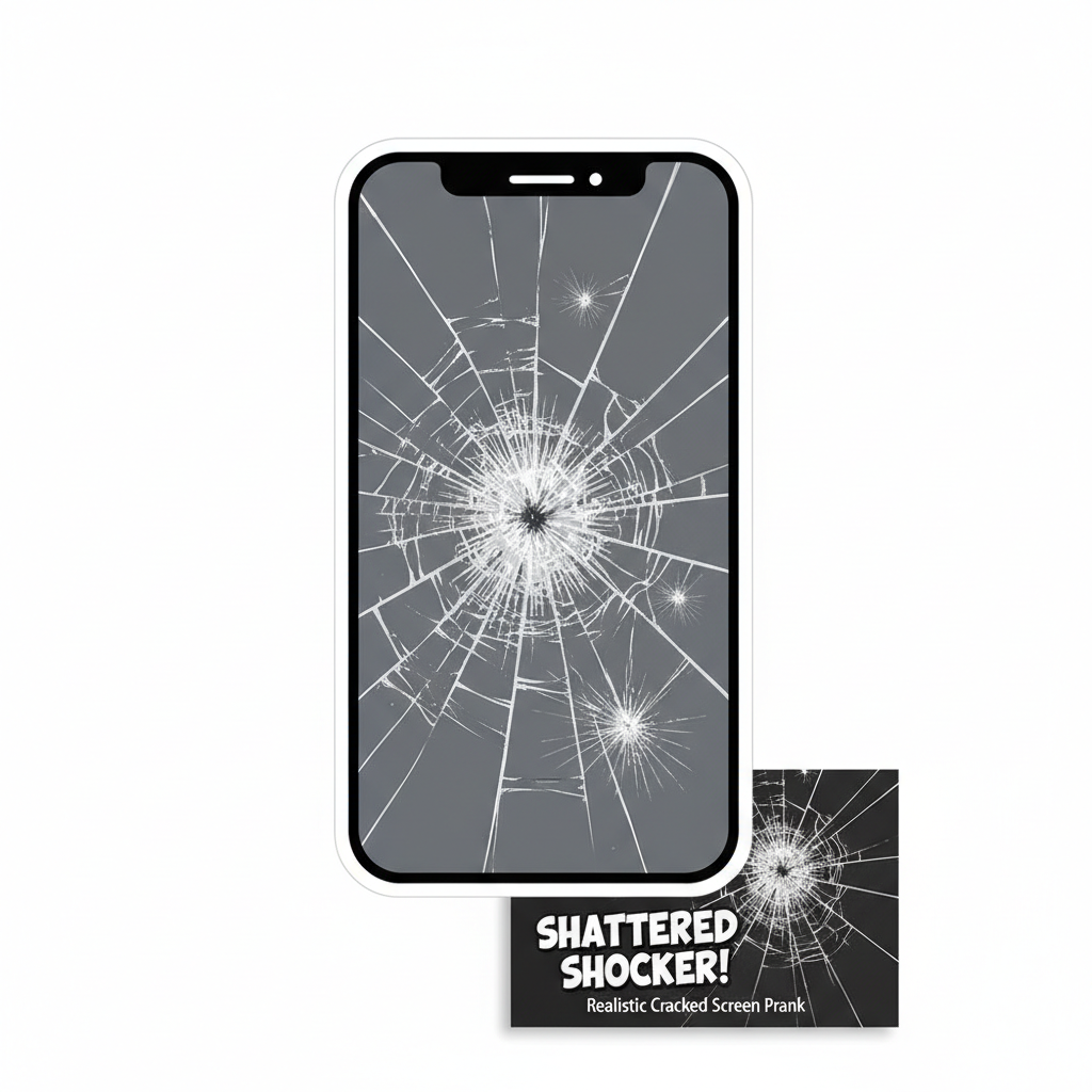Fake Broken Screen Sticker Phone Prank