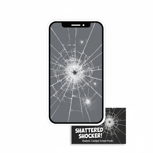 Fake Broken Screen Sticker Phone Prank