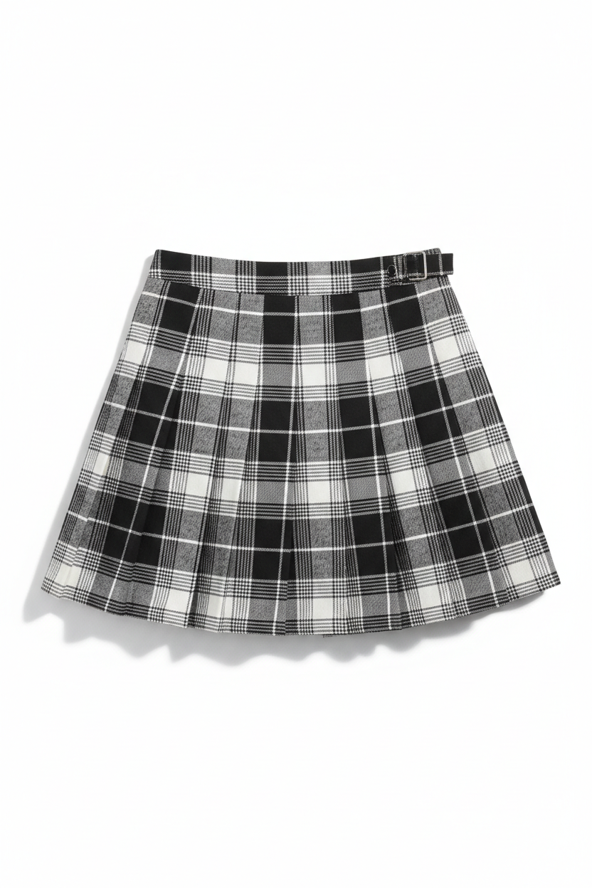 Women's Plaid Pleated Mini Skirt Y2K