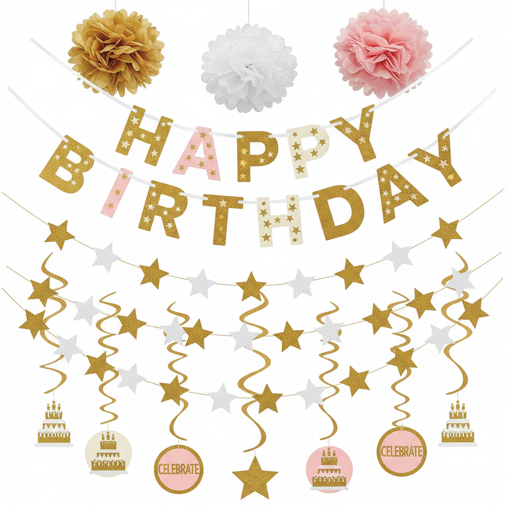 Happy Birthday Banner & Decoration Kit